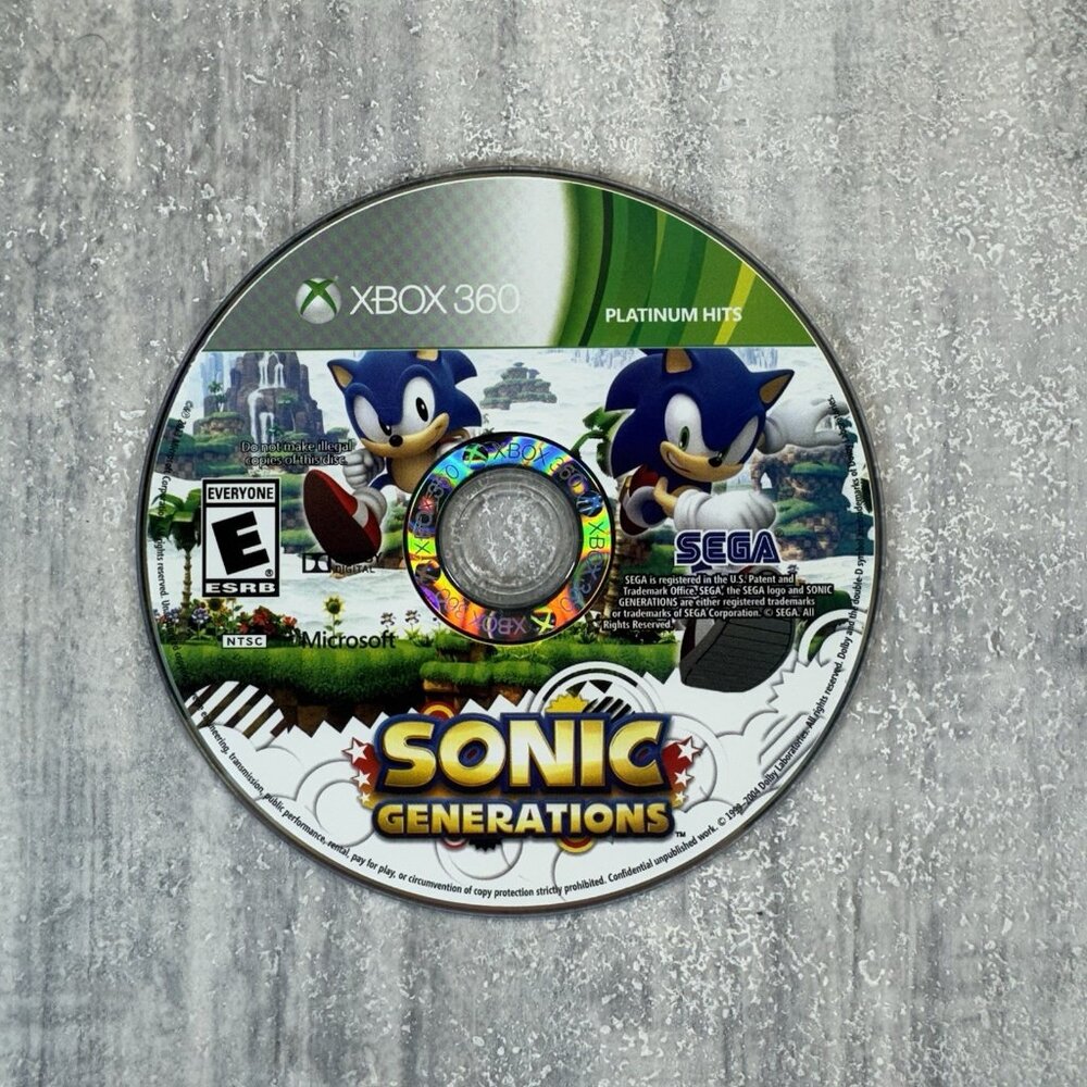 Sonic Generations (Microsoft Xbox 360, 2011) DISC ONLY